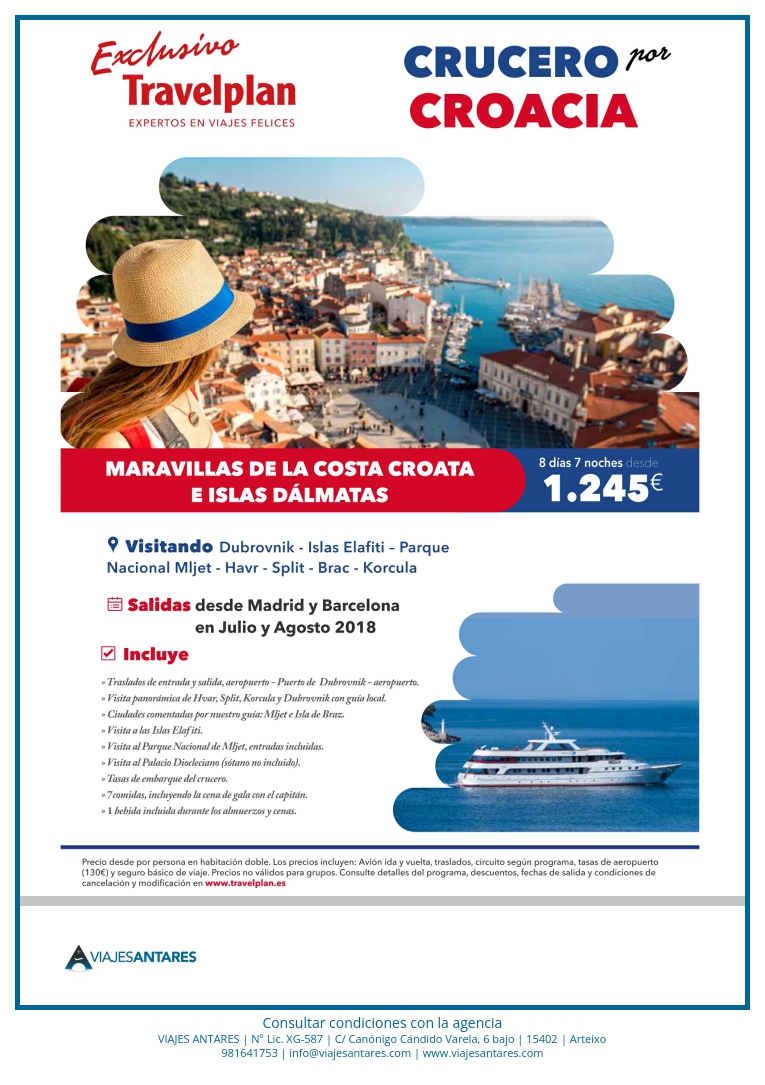 TRAVELPLAN, CRUCERO POR CROACIA
